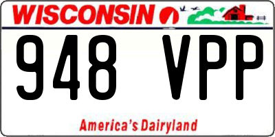 WI license plate 948VPP