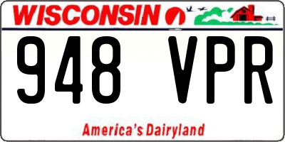 WI license plate 948VPR