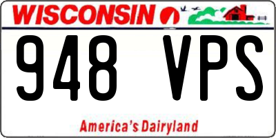 WI license plate 948VPS