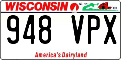 WI license plate 948VPX