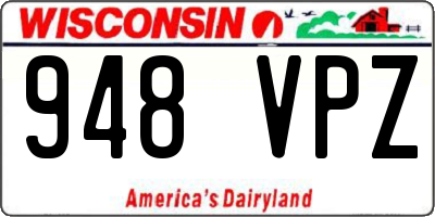 WI license plate 948VPZ