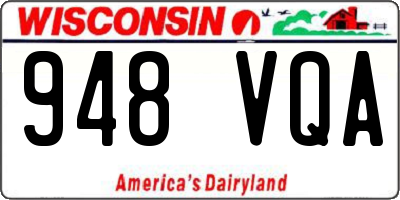 WI license plate 948VQA