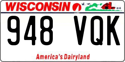 WI license plate 948VQK