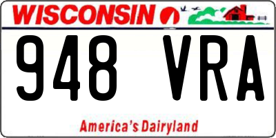 WI license plate 948VRA