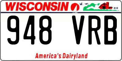WI license plate 948VRB
