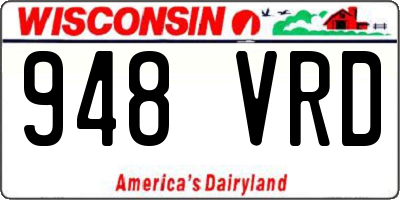 WI license plate 948VRD