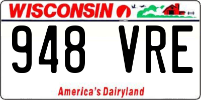 WI license plate 948VRE