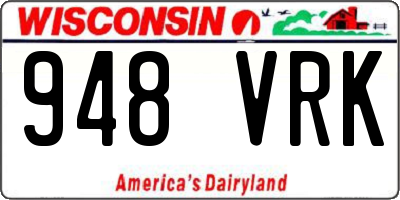 WI license plate 948VRK