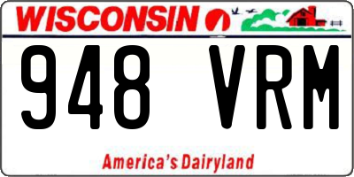 WI license plate 948VRM