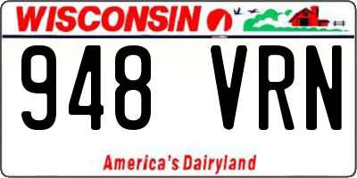 WI license plate 948VRN