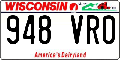 WI license plate 948VRO