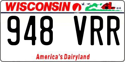 WI license plate 948VRR