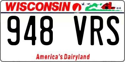 WI license plate 948VRS