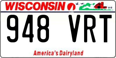 WI license plate 948VRT