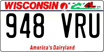 WI license plate 948VRU
