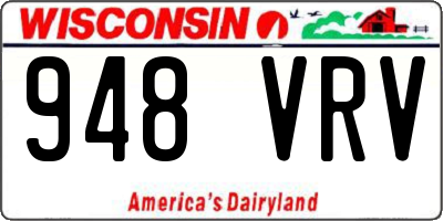 WI license plate 948VRV
