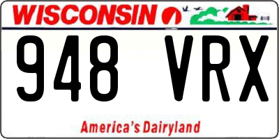 WI license plate 948VRX