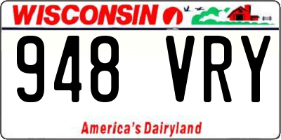 WI license plate 948VRY