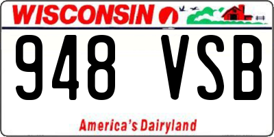 WI license plate 948VSB