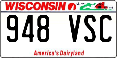 WI license plate 948VSC