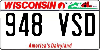 WI license plate 948VSD