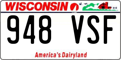 WI license plate 948VSF