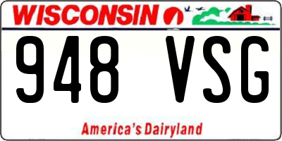WI license plate 948VSG