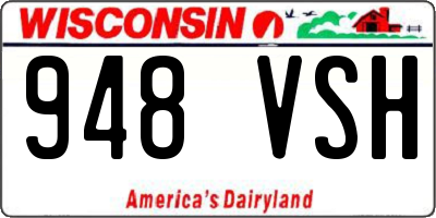 WI license plate 948VSH