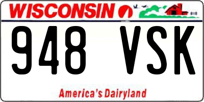 WI license plate 948VSK