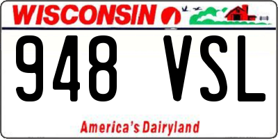 WI license plate 948VSL