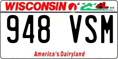 WI license plate 948VSM