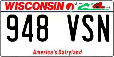 WI license plate 948VSN
