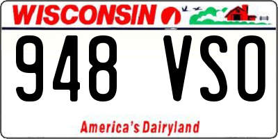 WI license plate 948VSO