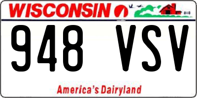WI license plate 948VSV