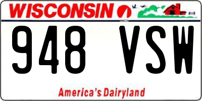 WI license plate 948VSW