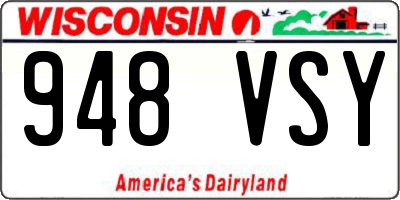 WI license plate 948VSY