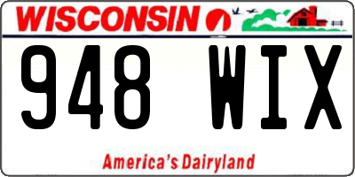 WI license plate 948WIX