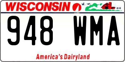 WI license plate 948WMA