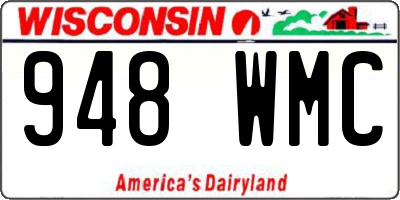 WI license plate 948WMC