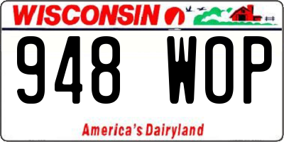 WI license plate 948WOP