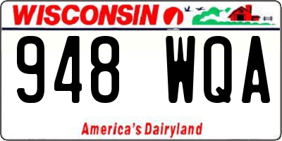 WI license plate 948WQA