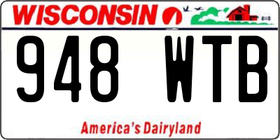 WI license plate 948WTB
