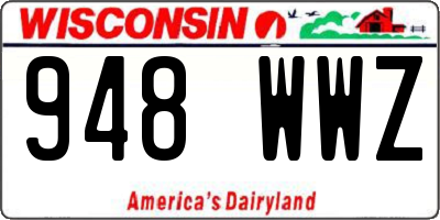 WI license plate 948WWZ