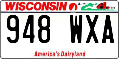 WI license plate 948WXA