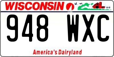 WI license plate 948WXC