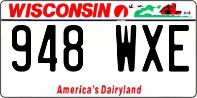 WI license plate 948WXE
