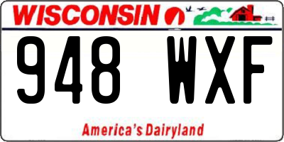 WI license plate 948WXF