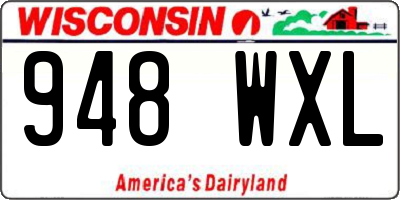 WI license plate 948WXL