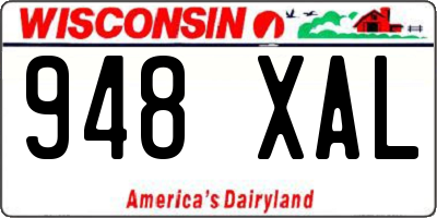 WI license plate 948XAL