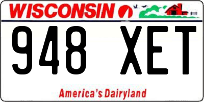 WI license plate 948XET